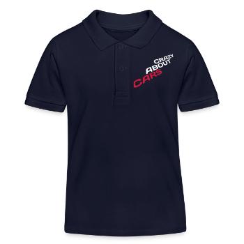 Crazy About Cars Cool Spruch Liebe Rennauto Fahren - Kinder Organic Poloshirt Mini Sprinter von Stanley/Stella - Navy - Vorne