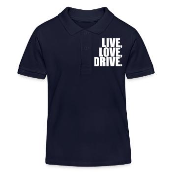 Live Love Drive Spruch Liebe Auto Fahren Hobby - Kinder Organic Poloshirt Mini Sprinter von Stanley/Stella - Navy - Vorne
