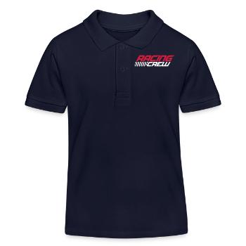 Racing Crew Cool Team Spruch Liebe Rennauto Fahren - Kinder Organic Poloshirt Mini Sprinter von Stanley/Stella - Navy - Vorne