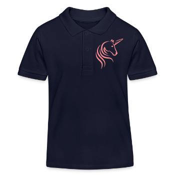 Licorne - Polo enfant bio Stanley/Stella - bleu marine - Devant