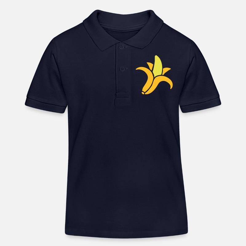 banane - fruit - Polo enfant bio Stanley/Stella - bleu marine