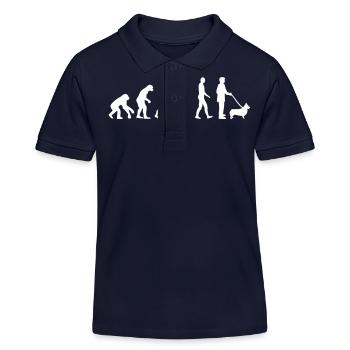 Welsh Corgi Pembroke - Kids Organic Polo Shirt by Stanley/Stella - navy - Front
