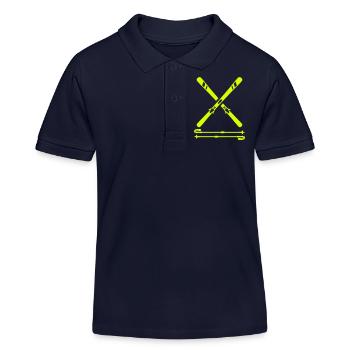 Ski - Kinder Organic Poloshirt Mini Sprinter von Stanley/Stella - Navy - Vorne