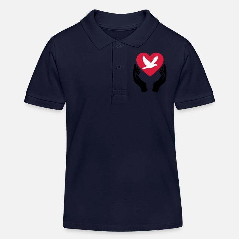 Colombe de la Paix - Amour - Pacifiste - Polo enfant bio Stanley/Stella - bleu marine