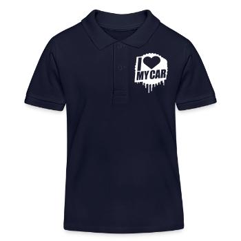 I Love My Car Spruch Liebe Auto Fahren Cool Hobby - Kinder Organic Poloshirt Mini Sprinter von Stanley/Stella - Navy - Vorne