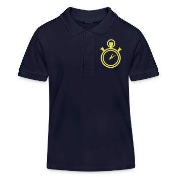 Stop watch - Kids Organic Polo Shirt by Stanley/Stella - navy - Front