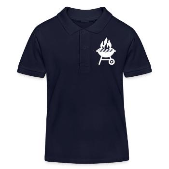 Grill Symbol - Kinder Organic Poloshirt Mini Sprinter von Stanley/Stella - Navy - Vorne