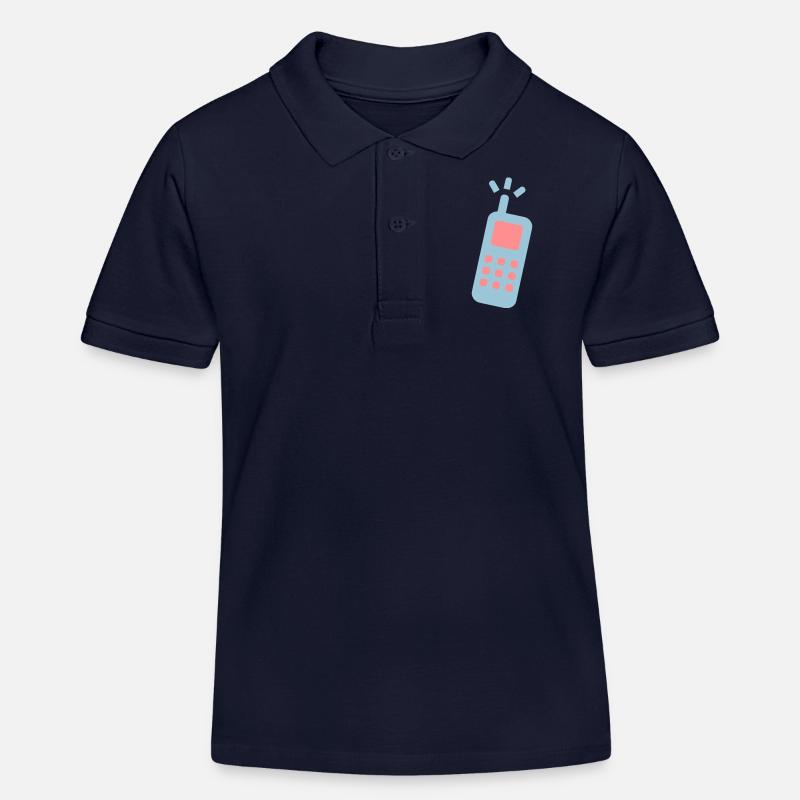 telefon handy cell fon call - Polo enfant bio Stanley/Stella - bleu marine