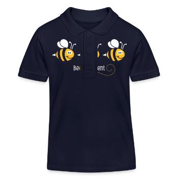Be different - be yourself - Biene - Bee - 2C - Kinder Organic Poloshirt Mini Sprinter von Stanley/Stella - Navy - Vorne
