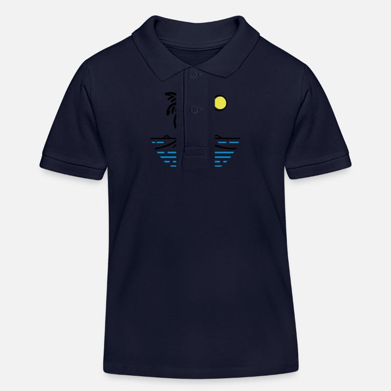 Île des Palmiers - Polo enfant bio Stanley/Stella - bleu marine