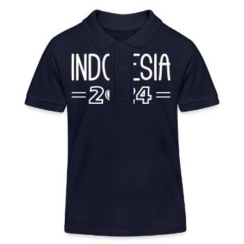 Indonésie 2024 Coeur - Polo enfant bio Stanley/Stella - bleu marine - Devant