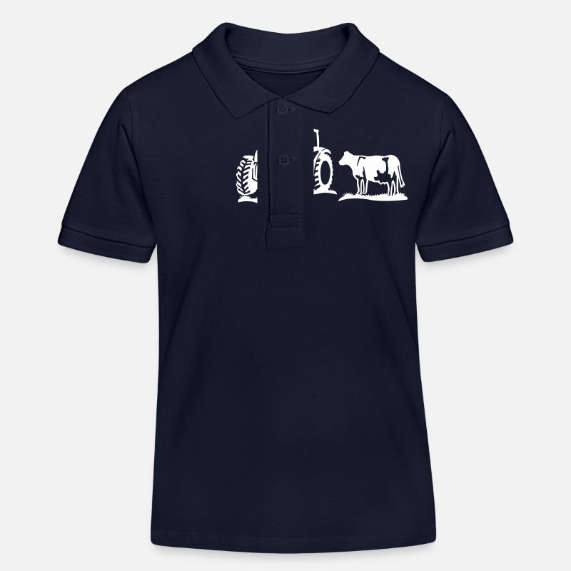 kuh mit traktor - Kinder Organic Poloshirt Mini Sprinter von Stanley/Stella - Navy
