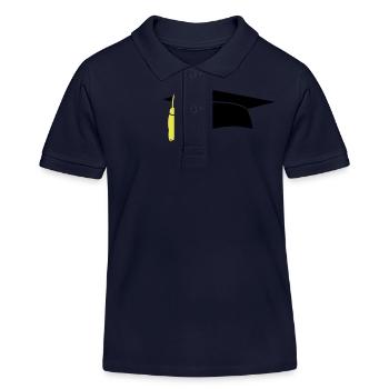 Graduation Cap - Kids Organic Polo Shirt by Stanley/Stella - navy - Front