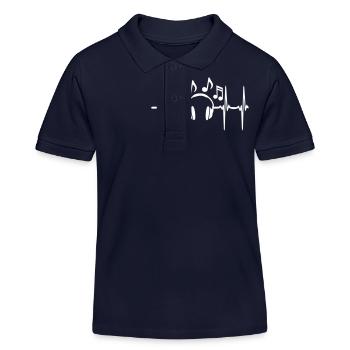 Musique Heartbeat - Polo enfant bio Stanley/Stella - bleu marine - Devant