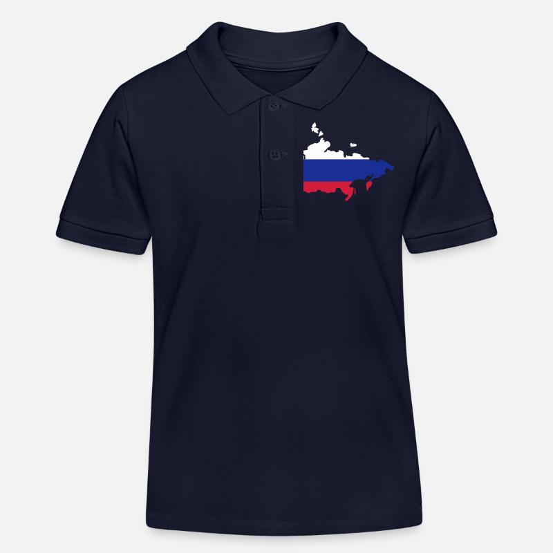 Russie - Polo enfant bio Stanley/Stella - bleu marine
