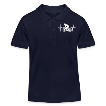 MON CŒUR BAT POUR LE CYCLISME ! - Polo enfant bio Stanley/Stella - bleu marine - Devant