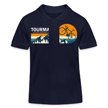 Vélo Tourmalet ascension tourmalet velo cycliste - Polo enfant bio Stanley/Stella - bleu marine - Devant