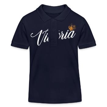 Victoria Nom personnalisé pour les femmes Enfants Tout-petits - - Polo enfant bio Stanley/Stella - bleu marine - Devant