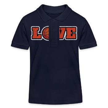 LOVE BASKETBALL GRUNGE - Kinder Organic Poloshirt Mini Sprinter von Stanley/Stella - Navy - Vorne