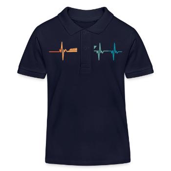 Herzschlagboot - Kinder Organic Poloshirt Mini Sprinter von Stanley/Stella - Navy - Vorne