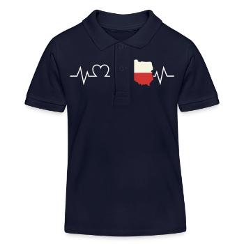 Pole Polnisch Herzschlag Polen - Kinder Organic Poloshirt Mini Sprinter von Stanley/Stella - Navy - Vorne