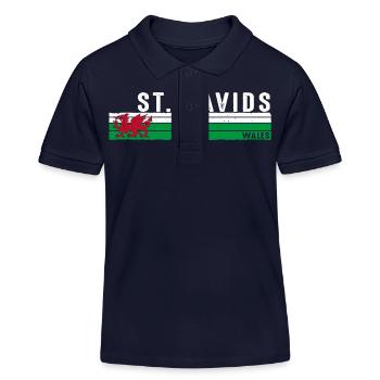 St. Davids Wales Gelassenheit an der Küste - Kinder Organic Poloshirt Mini Sprinter von Stanley/Stella - Navy - Vorne