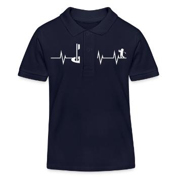 Heartbeat of a Golfer - Kinder Organic Poloshirt Mini Sprinter von Stanley/Stella - Navy - Vorne
