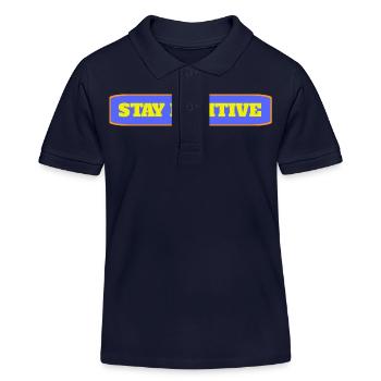 Restez positif - Polo enfant bio Stanley/Stella - bleu marine - Devant