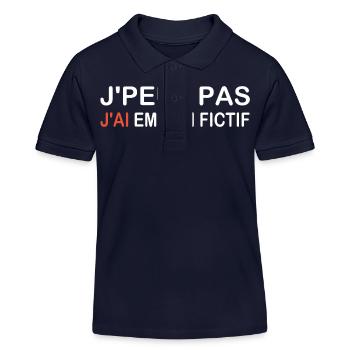 I can't I have a fictitious job - Kids Organic Polo Shirt by Stanley/Stella - navy - Front