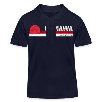 Okinawa Japan Retro Heritage Souvenir für Männer - Kinder Organic Poloshirt Mini Sprinter von Stanley/Stella - Navy - Vorne