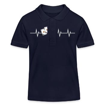 Heartbeat of the Cards - Kids Organic Polo Shirt by Stanley/Stella - navy - Front