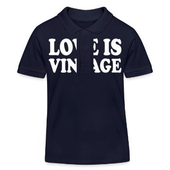 Love is vintage - Polo enfant bio Stanley/Stella - bleu marine - Devant