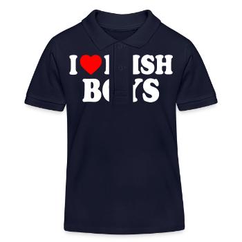 I love irish boys - Kinder Organic Poloshirt Mini Sprinter von Stanley/Stella - Navy - Vorne