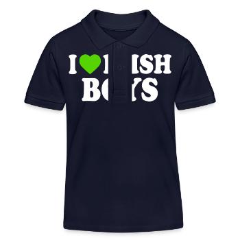 I love irish boys - Kinder Organic Poloshirt Mini Sprinter von Stanley/Stella - Navy - Vorne