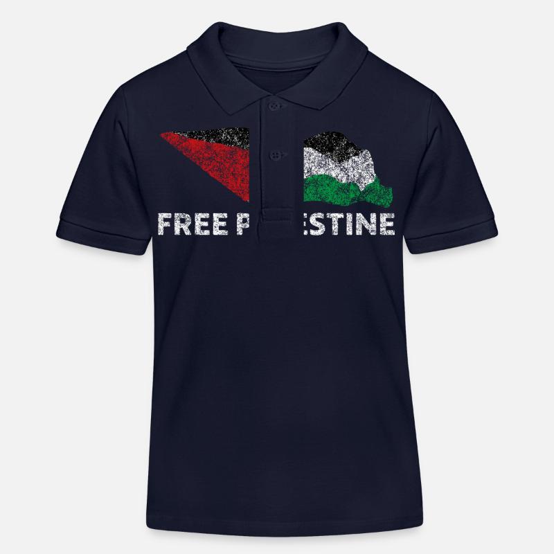 Palestine libre - Polo enfant bio Stanley/Stella - bleu marine