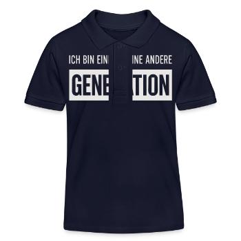 Ich bin einfach eine andere Generation - Kinder Organic Poloshirt Mini Sprinter von Stanley/Stella - Navy - Vorne