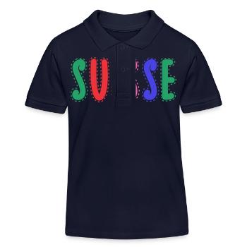 SUISSE. PAYS - Polo enfant bio Stanley/Stella - bleu marine - Devant