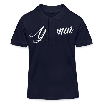 Yasmin Nom personnalisé pour les femmes Enfants Tout-petits - - Polo enfant bio Stanley/Stella - bleu marine - Devant