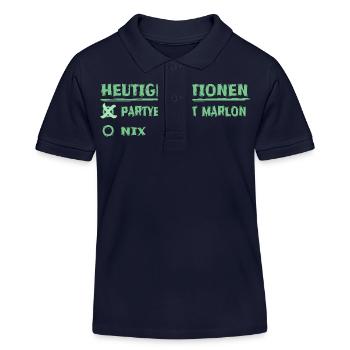 Prénom marlon - Polo enfant bio Stanley/Stella - bleu marine - Devant