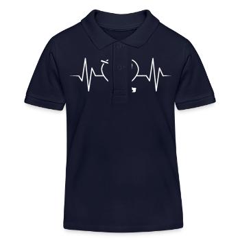 Battement de cœur de baseball - Polo enfant bio Stanley/Stella - bleu marine - Devant