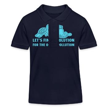 Marine Conservation - Kids Organic Polo Shirt by Stanley/Stella - navy - Front