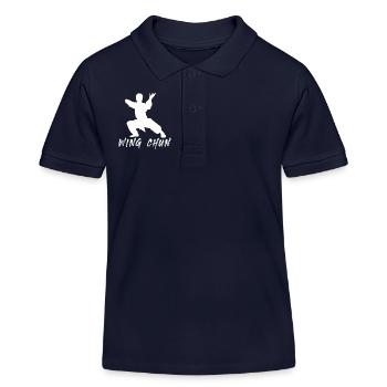 Wing Chun - Polo enfant bio Stanley/Stella - bleu marine - Devant