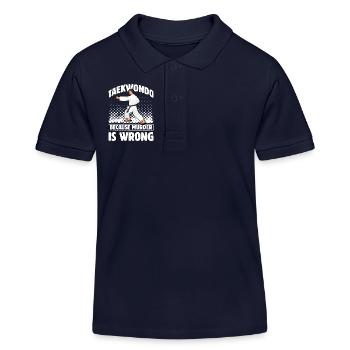 Taekwondo parce que le meurtre est mal - Polo enfant bio Stanley/Stella - bleu marine - Devant