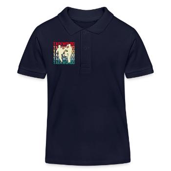 Taekwondo - Polo enfant bio Stanley/Stella - bleu marine - Devant