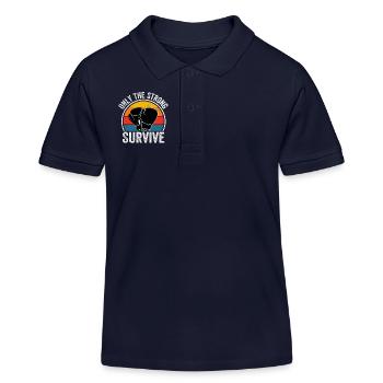 Nur die Starken überleben das Boxen - Kinder Organic Poloshirt Mini Sprinter von Stanley/Stella - Navy - Vorne