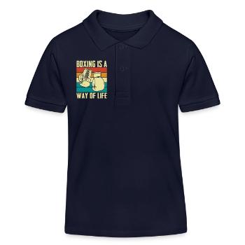 Boxing is a way of life - Kids Organic Polo Shirt by Stanley/Stella - navy - Front