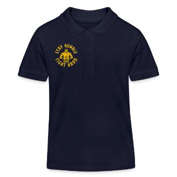 Stay Humble Fight Hard - Kids Organic Polo Shirt by Stanley/Stella - navy - Front