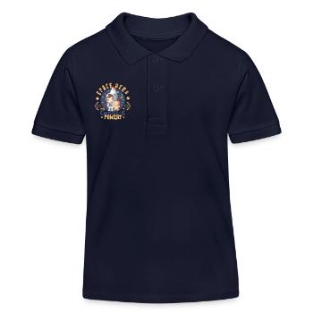 Astronaut mit Teddybär - Kinder Organic Poloshirt Mini Sprinter von Stanley/Stella - Navy - Vorne