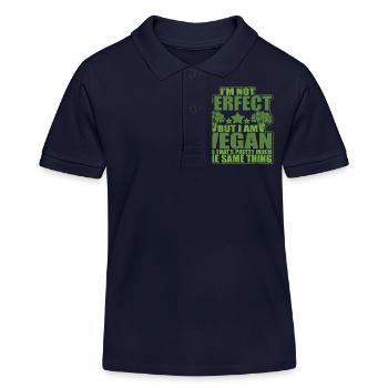 I Am A Vegan - Kids Organic Polo Shirt by Stanley/Stella - navy - Front