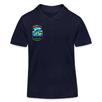 Hawaii Vacations - Kids Organic Polo Shirt by Stanley/Stella - navy - Front